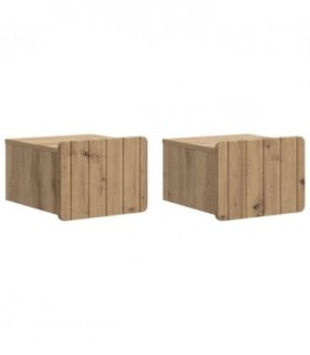 vidaXL Wall-Mounted Bedside Cabinet 2 pcs Artisan Oak Engineered Wood