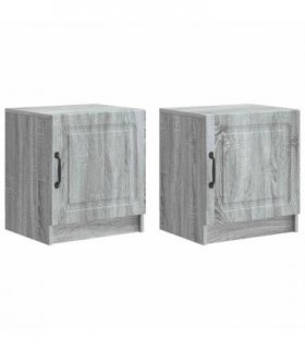 vidaXL Bedside Cabinet 2 pcs Grey Sonoma 43 x 34.5 x 47 cm