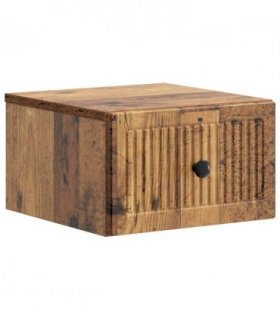 vidaXL Wall-Mounted Bedside Cabinet Old Wood 33 x 34.5 x 20 cm