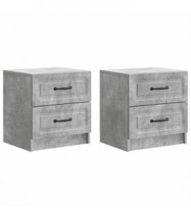 vidaXL Bedside Cabinet 2 pcs Concrete Grey 43 x 34.5 x 44.5 cm