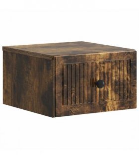 vidaXL Wall-Mounted Bedside Cabinet Smoked Oak 33 x 34.5 x 20 cm