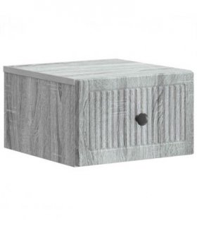 vidaXL Wall-Mounted Bedside Cabinet Grey Sonoma 33 x 34.5 x 20 cm