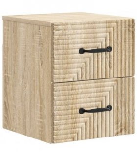vidaXL Wall-Mounted Bedside Cabinet Sonoma Oak 34.5 x 33 x 40 cm