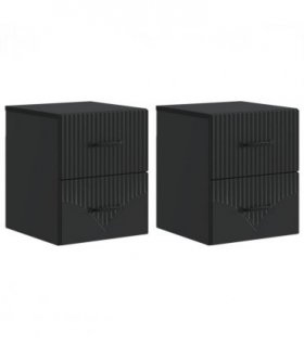 vidaXL Wall-Mounted Bedside Cabinet 2 pcs Black 34.5 x 33 x 40 cm