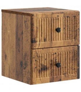 vidaXL Wall-Mounted Bedside Cabinet Old Wood 33 x 34.5 x 40 cm