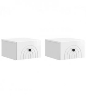 vidaXL Wall-Mounted Bedside Cabinet with Drawer 2 pcs High Gloss White