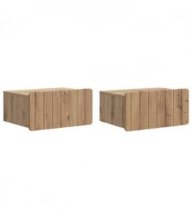 vidaXL Wall-Mounted Bedside Cabinet 2 pcs Artisan Oak Engineered Wood