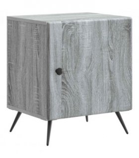 vidaXL Bedside Cabinet Grey Sonoma 43 x 34.5 x 50 cm Engineered Wood