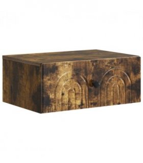 vidaXL Wall-Mounted Bedside Cabinet Smoked Oak 49 x 34.5 x 20 cm