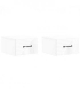 vidaXL Wall-Mounted Bedside Cabinet with Drawer 2 pcs High Gloss White