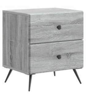 vidaXL Bedside Cabinet Grey Sonoma 43 x 34.5 x 47.5 cm Engineered Wood