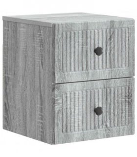 vidaXL Wall-Mounted Bedside Cabinet Grey Sonoma 33 x 34.5 x 40 cm