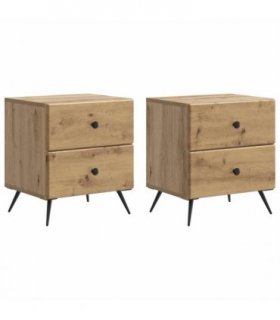 vidaXL Bedside Cabinet 2 pcs Artisan Oak 43 x 34.5 x 47.5 cm