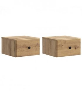 vidaXL Wall-Mounted Bedside Cabinet 2 pcs Artisan Oak Engineered Wood