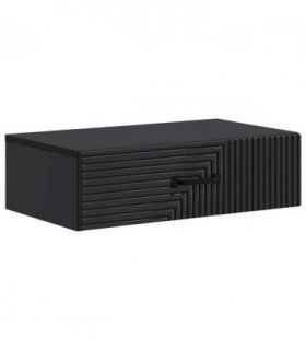 vidaXL Wall-Mounted Side Table Black 59 x 34.5 x 17 cm Engineered Wood