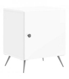 vidaXL Bedside Cabinet High Gloss White 43 x 34.5 x 50 cm