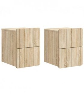 vidaXL Wall-Mounted Bedside Cabinet 2 pcs Sonoma Oak 33 x 34.5 x 43 cm