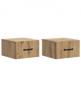 vidaXL Wall-Mounted Bedside Cabinet 2 pcs Artisan Oak Engineered Wood