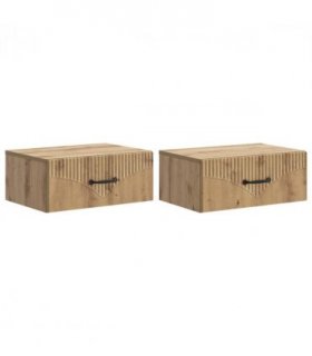 vidaXL Wall-Mounted Bedside Cabinet 2 pcs Artisan Oak Engineered Wood