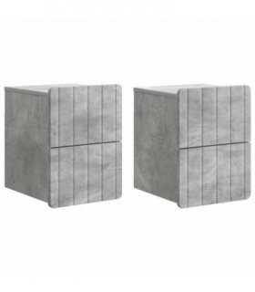 vidaXL Wall-Mounted Bedside Cabinet with Drawer 2 pcs Concrete Grey