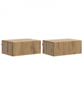 vidaXL Wall-Mounted Bedside Cabinet 2 pcs Artisan Oak Engineered Wood