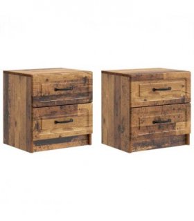 vidaXL Bedside Cabinet with Drawer 2 pcs Old Wood 43 x 34.5 x 44.5 cm