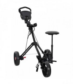 vidaXL Golf Trolley with Seat Folding Black 95 x 69 x 114 cm Iron