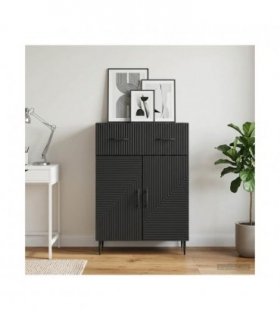 vidaXL Sideboard with Drawer Black 66 x 34.5 x 89.5 cm Engineered Wood
