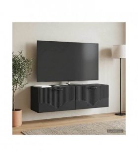 vidaXL Wall-Mounted TV Cabinet Black 98 x 31 x 30 cm Engineered Wood