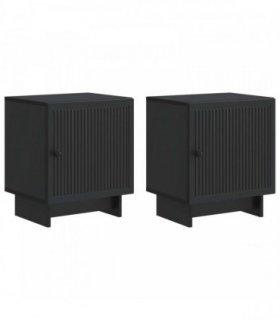vidaXL Bedside Cabinet 2 pcs Black 43 x 34.5 x 50 cm Engineered Wood