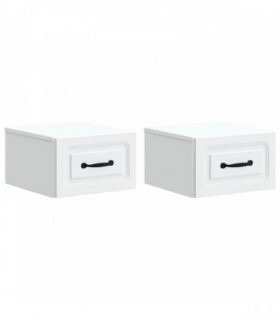 vidaXL Wall-Mounted Bedside Cabinet 2 pcs White 34.5 x 33 x 20 cm