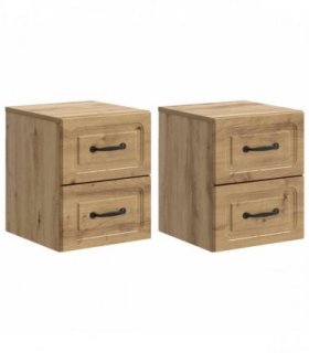 vidaXL Wall-Mounted Bedside Cabinet 2 pcs Artisan Oak Engineered Wood