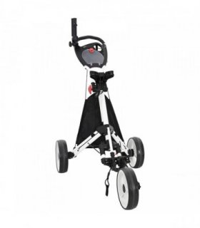 vidaXL Golf Trolley Manual Black and White 100 x 69 x 114 cm Aluminium
