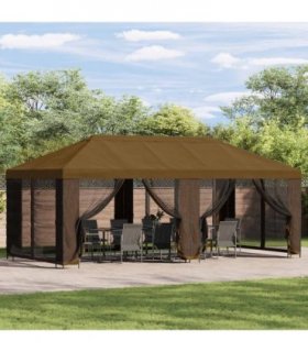 vidaXL Gazebo Cover with Sidewalls Taupe 600.5 x 300.5 cm Polyester