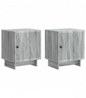 vidaXL Bedside Cabinet 2 pcs Grey Sonoma 43 x 34.5 x 50 cm