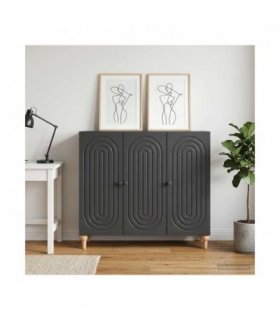 vidaXL Sideboard Black 89 x 34.5 x 80 cm Engineered Wood