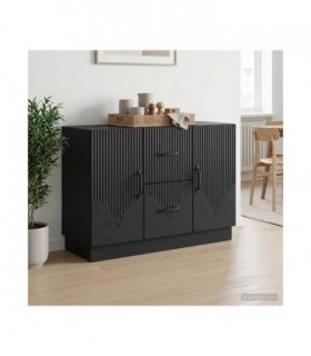 vidaXL Sideboard with Drawer Black 89 x 34.5 x 57 cm Engineered Wood