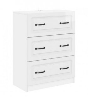 vidaXL Drawer Cabinet High Gloss White 66 x 34.5 x 87 cm