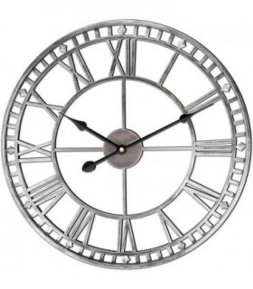 DOUBLE EDGE 47CM CLOCK - SILVER