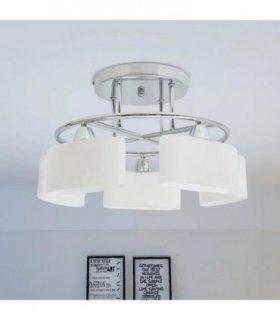 vidaXL Ceiling Lamp with Ellipsoid Glass Shades for 5 E14 Bulbs 200 W