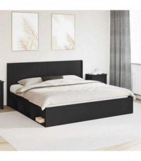 vidaXL Headboard Black Engineered Wood