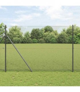 vidaXL Outdoor Welded Wire Fence Ground Fix 10 x 1.5 m Grey Mesh