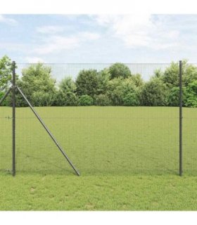 vidaXL Outdoor Welded Wire Fence Ground Fix 10 x 1.5 m Grey Mesh