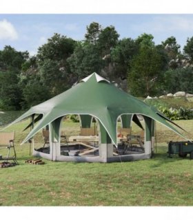 vidaXL Family Tent Green 5-Person 185T Polyester with PU Coating