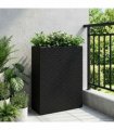 vidaXL Tall Planter Black 55 x 22 x 70 cm Poly Rattan