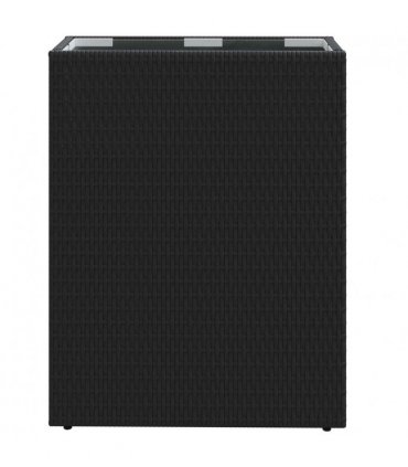 vidaXL Tall Planter Black 55 x 22 x 70 cm Poly Rattan