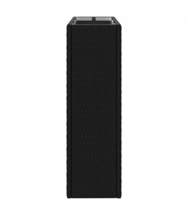 vidaXL Tall Planter Black 55 x 22 x 70 cm Poly Rattan