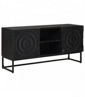 vidaXL TV Cabinet with Drawer with Shelf Black 105 x 30 x 54 cm