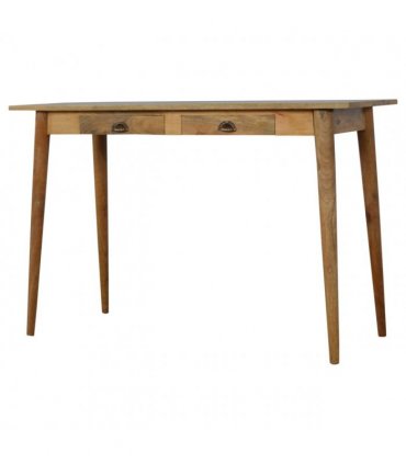 Artisan Furniture Solid Wood 2 Drawer Nordic Writing Desk, 2 Drawers, Brown Color