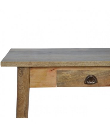 Artisan Furniture Solid Wood 2 Drawer Nordic Writing Desk, 2 Drawers, Brown Color